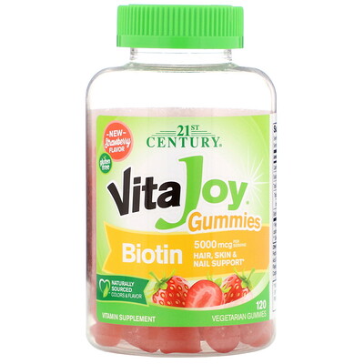 Фото - VitaJoy, жевательные таблетки с биотином, со вкусом клубники, 5000 мкг, 120 растительных жевательных таблеток alive жевательные витамины для мужчин старше 50 лет 75 жевательных таблеток