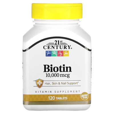 

21st Century Biotin 10 000 mcg 120 Tablets