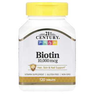 21st Century, Biyotin, 10.000 mcg, 120 Tablet