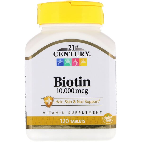 21st Century, Биотин, 10 000 мкг, 120 таблеток