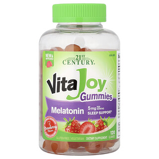 21st Century, VitaJoy®, жевательные таблетки с мелатонином, со вкусом клубники, 120 жевательных таблеток (2,5 мг в 1 жевательной таблетке)