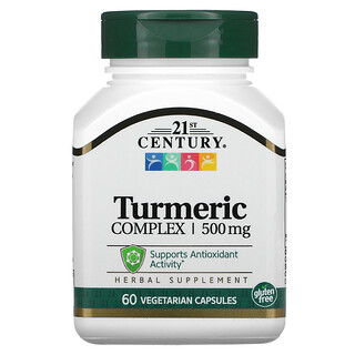 21st Century, Complexe de curcuma, 500 mg, 60 gélules végétales