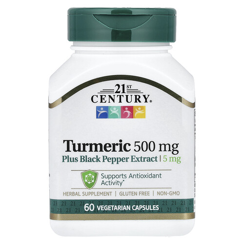 21st Century Turmeric Plus Black Pepper Extract, 60 Vegetarian Capsules