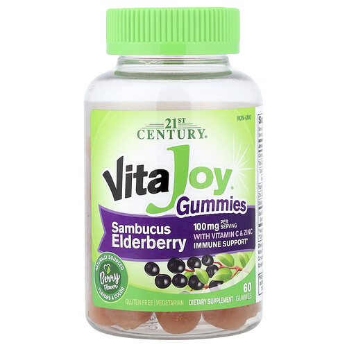 21st Century VitaJoy Sureau Vitamine C Zinc, 60 gommes