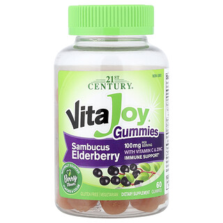 21st Century, VitaJoy® 接骨木果 + 維生素 C 和鋅軟糖，漿果味，60 粒軟糖