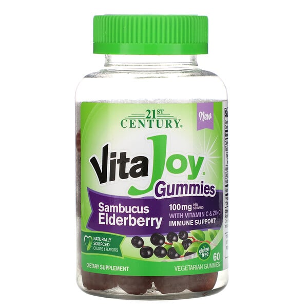 21st Century, VitaJoy Gummies, Sambucus Elderberry, 60 Vegetarian Gummies