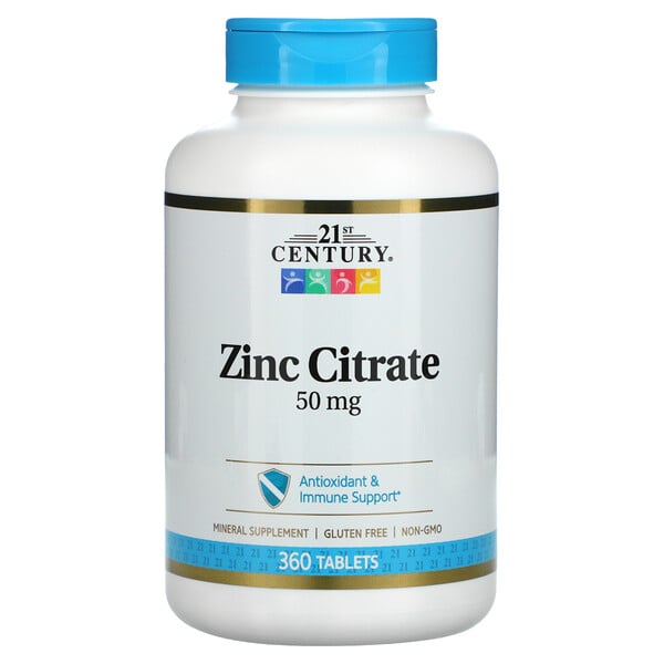 21st Century‏, Zinc Citrate, 50 mg, 360 Tablets