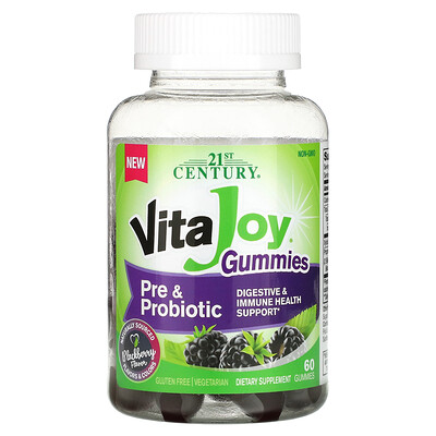 

21st Century Vita Joy Gummies Pre & Probiotic Blackberry 60 Gummies