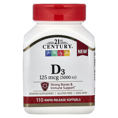 Photos - Vitamins & Minerals Rapid 21st Century, Vitamin D3, 125 mcg , 110  Release Softgels CEN-28059 (5,000 IU)