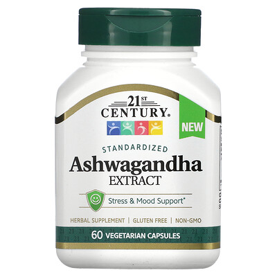 

21st Century, Standardized Ashwagandha Extract, 60 Vegetarian Capsules