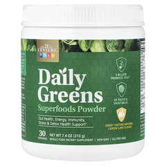 Daily Greens, порошок із суперфудами, лимон і лайм, 210 г (7,4 унції)