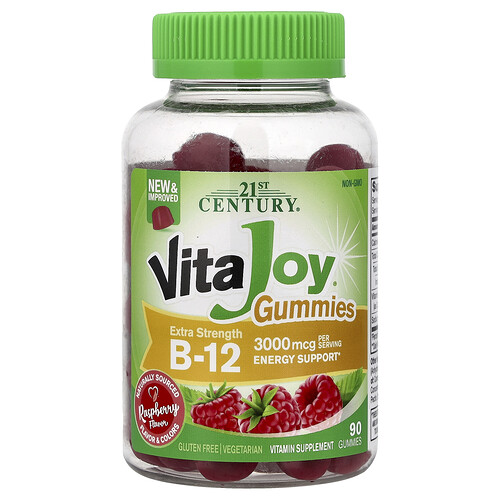 21st Century, VitaJoy® B-12 Gummies, Raspberry, 90 Gummies (1,500 mcg per Gummy)