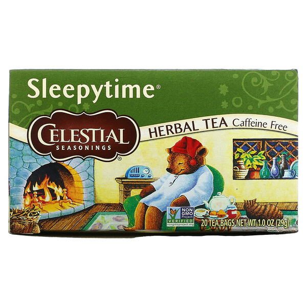 Celestial Seasonings, ハーブティー、スリーピータイム、カフェインフリー、 20ティーバッグ