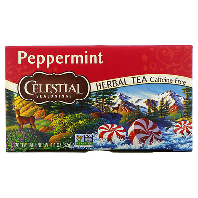 Купить Celestial Seasonings Травяной чай, Перечная мята, Без кофеина, 20 чайных пакетиков, 1, 1 унции (32 г)