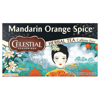 Celestial Seasonings, Teh Herbal, Rempah Jeruk Mandarin, Bebas Kafein, 20 Kantong Teh Celup, 55 g (1,9 ons)