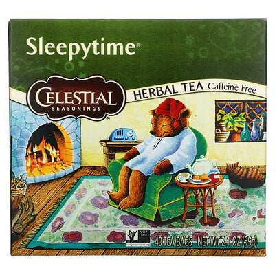 Купить Celestial Seasonings Sleepytime, травяной чай, без кофеина, 40 чайных пакетиков, 59 г (2, 1 унции)
