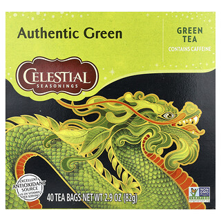 Celestial Seasonings, Authentic Green Tea, 40 Tea Bags, 2.9 oz (82 g)