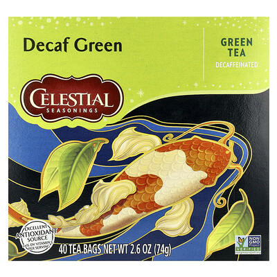 Product Image for Celestial Seasonings, Green Tea, Decaf, 40 Tea Bags, 2.6 oz (74 g)