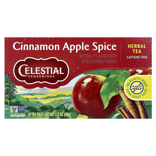 Celestial Seasonings Herbal Tea, Cinnamon Apple Spice, Caffeine Free, 20 Tea Bags, 1.7 oz (48 g)
