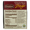 Celestial Seasonings, Herbal Tea, Cranberry Apple Zinger, Caffeine Free, 20 Tea Bags, 1.5 oz (42 g)