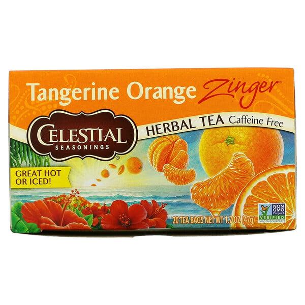 Celestial Seasonings, 花草茶，不含​​咖啡萃取，柑橘橙活力飲品，20茶包，1.7盎司（47克）