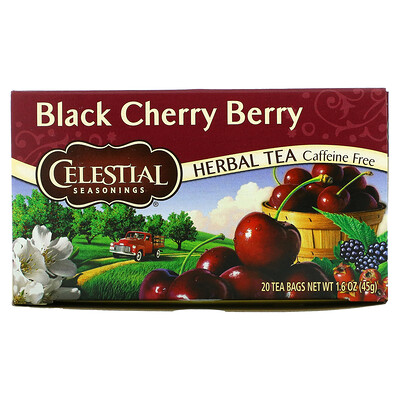 Купить Celestial Seasonings Травяной чай, Черная вишня, без кофеина 20 чайных пакетиков, 1.6 унции (44 г)