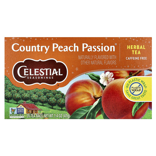 Celestial Seasonings Herbal Tea, Country Peach Passion®, Caffeine Free, 20 Tea Bags, 1.4 oz (41 g)