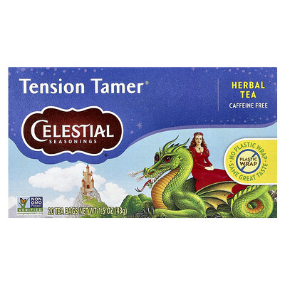 Product Image for Celestial Seasonings, Herbal Tea, Tension Tamer , Caffeine Free, 20 Tea Bags, 1.5 oz (43 g)