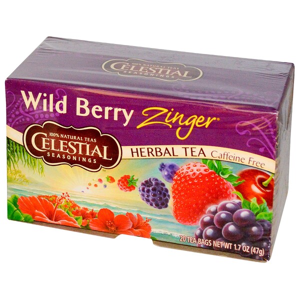 Celestial Seasonings, Herbal Tea, Caffeine Free, Wild Berry Zinger, 20