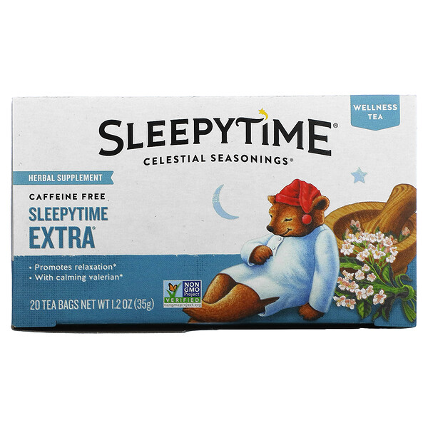 Celestial Seasonings‏, Wellness Tea, Sleepytime Extra, Caffeine Free, 20 Tea Bags, 1.2 oz (35 g)