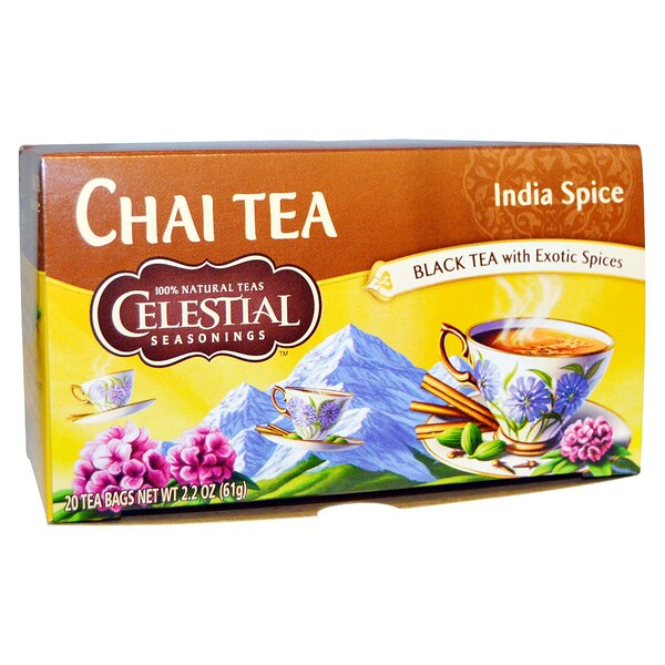 Celestial Seasonings, Chai Tea, India Spice, 20 Tea Bags, 2.2 oz (61 g