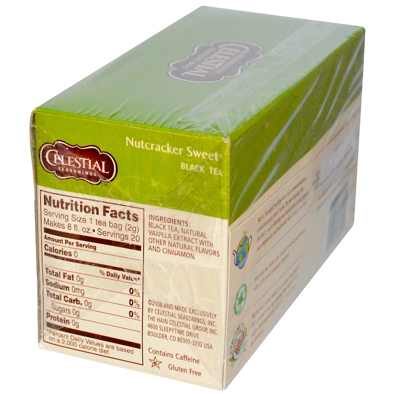 Celestial Seasonings, Black Tea, Nutcracker Sweet, Contains Caffeine