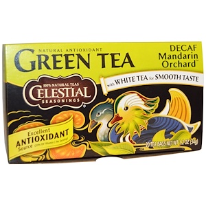 Celestial Seasonings, Green Tea, Decaf, Mandarin Orchard, 20 Tea Bags, 1 Tea Bag (2 g)