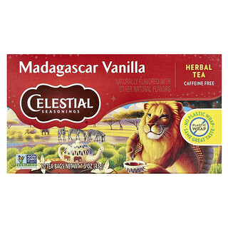 Celestial Seasonings, Té de hierbas, Vainilla de Madagascar, Sin cafeína, 20 bolsitas de té, 43 g (1,5 oz)