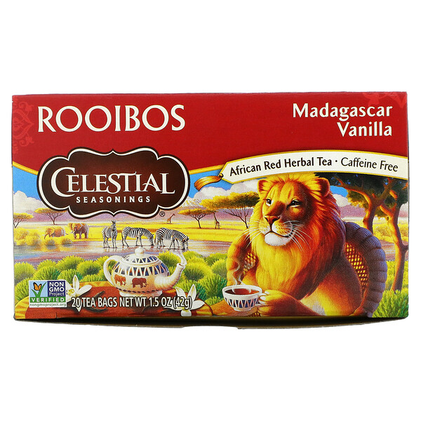 Rooibos Tea, Madagascar Vanilla, Caffeine Free, 20 Tea Bags, 1.5 oz (42 g)