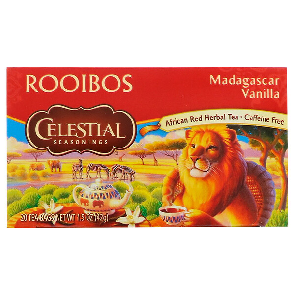 Celestial Seasonings, Rooibos Tea, Madagascar Vanilla, Caffeine Free