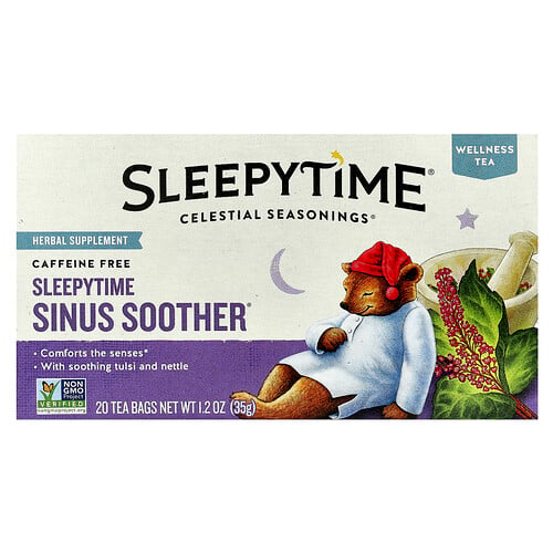 Celestial Seasonings, Wellness Tea, Sleepytime Sinus Soother®, Caffeine Free, 20 Tea Bags, 1.2 oz (35 g)