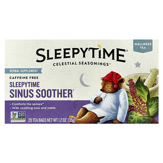 Celestial Seasonings, Wellness Tea, Sleepytime Sinus Soother®, Suavizante sin cafeína, 20 bolsitas de té, 35 g (1,2 oz)