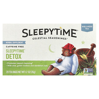 Celestial Seasonings, Wellness Tea, Sleepytime Detox, Sem Cafeína, 20 Saquinhos de Chá, 35 g (1,2 oz)