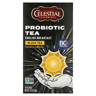Product Image for Celestial Seasonings, Probiotic Black Tea, English Breakfast, 16 Tea Bags 1.07 oz (30 g)