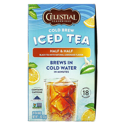 Купить Celestial Seasonings Холодный чай, половина и половина черного чая с натуральным лимонадом, 18 чайных пакетиков, 33 г (1, 1 унции)