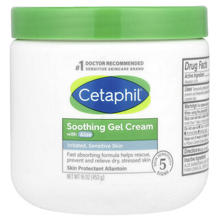 Cetaphil‏, كريم جل مهدئ بالصبار، متوسط الحجم، خالٍ من العطور، 16 أونصة (453 جم)