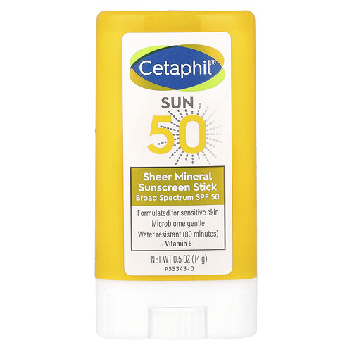 Cetaphil Sheer Mineral Sunscreen Stick, SPF 50, 0.5 oz (14 g)