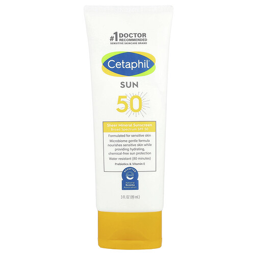 Cetaphil Sheer Mineral Sunscreen, SPF 50, 3 fl oz (89 ml)