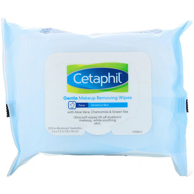Cetaphil Салфетки для деликатного снятия макияжа, 25 влажных салфеток