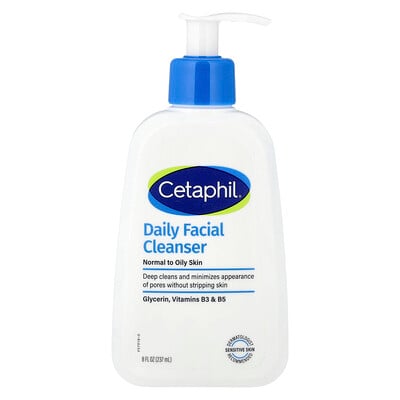Cetaphil, Daily Facial Cleanser, Normal to Oily Skin, 8 fl oz (237 ml)