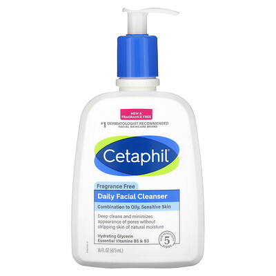 

Cetaphil Ежедневное очищающее средство для лица, без отдушек, 473 мл (16 жидк. Унций)