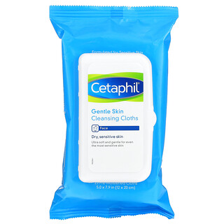 Cetaphil, مناشف التنظيف الرقيق للبشرة، 25 منشفة مرطبة، 5.0 × 7.9 (12 × 20 سم)