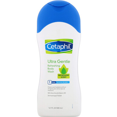 Cetaphil Ultra Gentle, освежающий гель для душа, свежий аромат, 500 мл