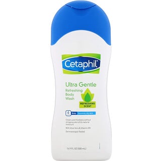 Cetaphil, Ultrasuave, Jabón líquido para el cuerpo, Aroma refrescante, 500 ml (16,9 oz. líq.)